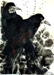 Masters Gaggle & Spit - ink and charcoal on Arches paper  - 30 inches x 20 inches