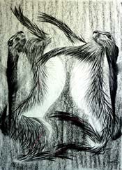 Spit & Spat - Charcoal on Arches paper - 30 inches x 20 inches
