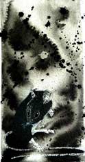 ITCHI - ink & charcoal image size 8 inches x 12 inches