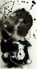 SPIKE - ink & charcoal image size 8 inches x 12 inches