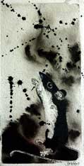 STICKI - ink & charcoal image size 8 inches x 12 inches